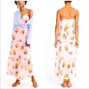 J Crew Mercantile Pink Tiered Floral Dress size 12